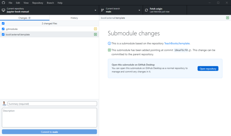 GitHub desktop commit